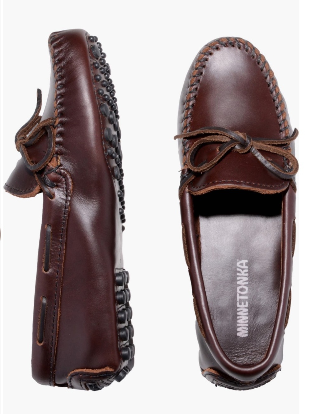 Minnetonka Women's Classic Dark Brown Leather Driving Moccasin Loafer Size 11M